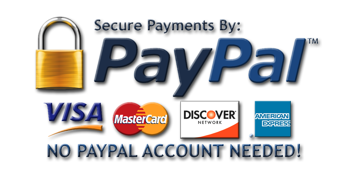 Pay Now with Paypal Secure Payment - No PayPal Account required!